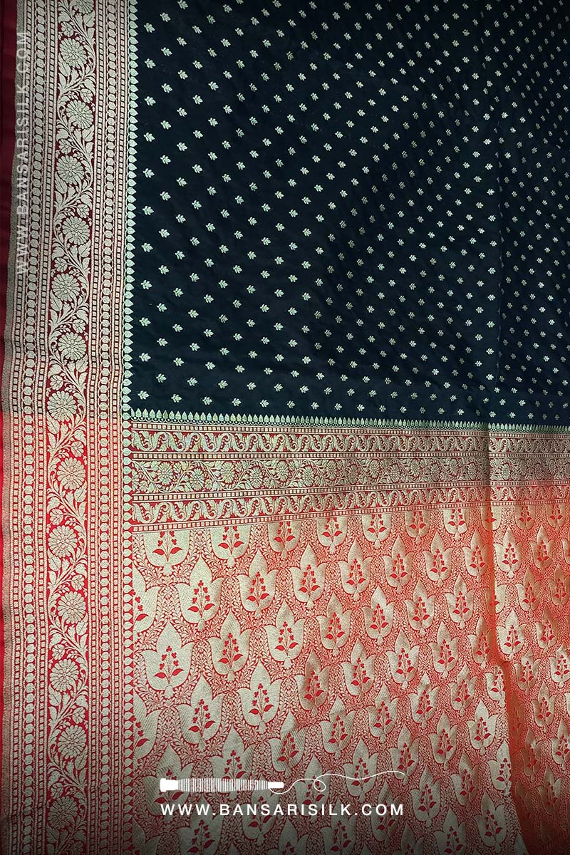 Black And Red Banarasi Saree design for Wedding and parties at best price guaranteed