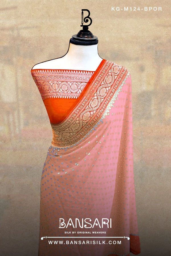 Georgette Saree, Baby Pink Saree, Orange Saree, Wedding Saree, Banarasi Saree, Khaddi, Handloom Saree, Manufacturer